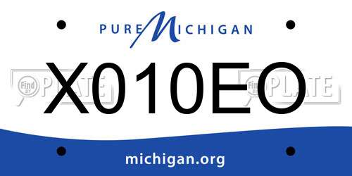 X010EO Michigan License Plate