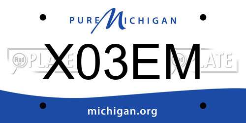 X03EM Michigan License Plate