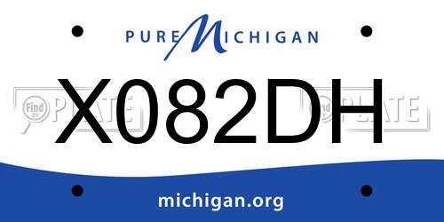 X082DH Michigan License Plate