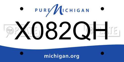 X082QH Michigan License Plate