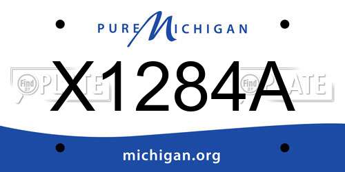 X1284A Michigan License Plate