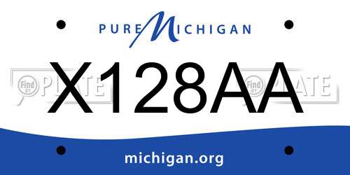 X128AA Michigan License Plate