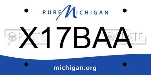 X17BAA Michigan License Plate