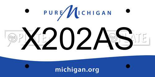 X202AS Michigan License Plate
