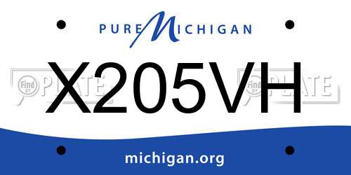 X205VH Michigan License Plate