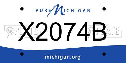 X2074B Michigan License Plate