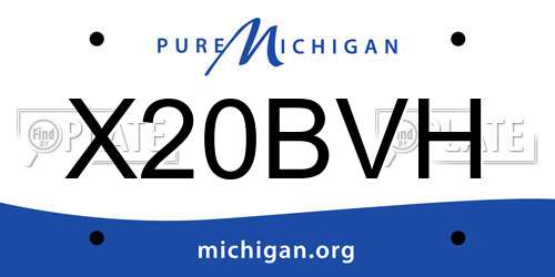 X20BVH Michigan License Plate