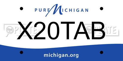X20TAB Michigan License Plate