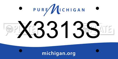 X3313S Michigan License Plate