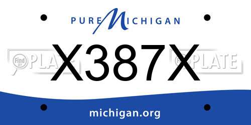 X387X Michigan License Plate