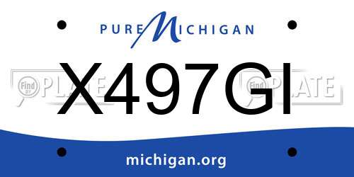 X497GI Michigan License Plate
