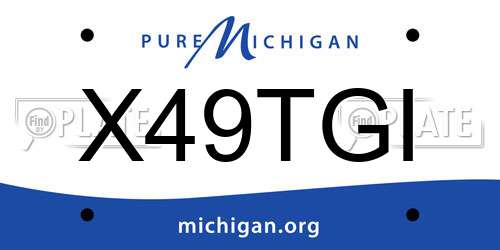 X49TGI Michigan License Plate