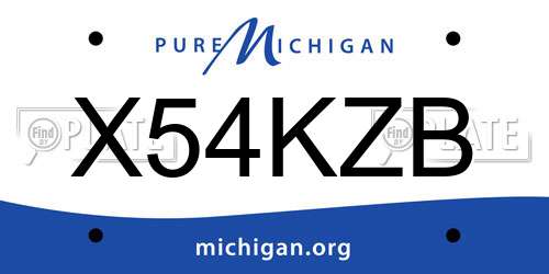 X54KZB Michigan License Plate