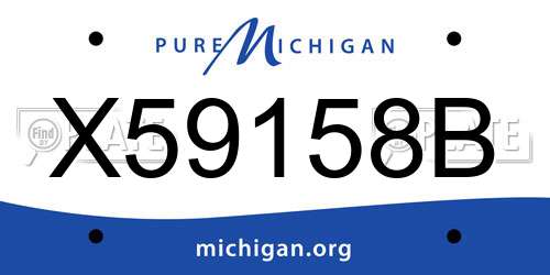 X59158B Michigan License Plate
