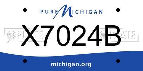 X7024B Michigan License Plate