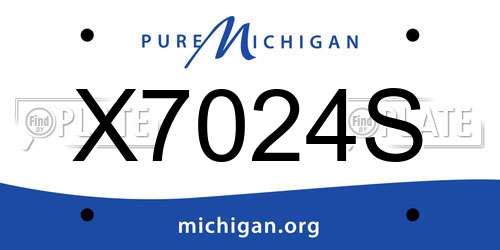 X7024S Michigan License Plate