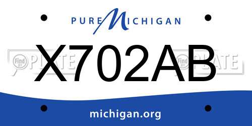 X702AB Michigan License Plate