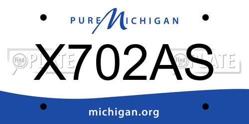 X702AS Michigan License Plate