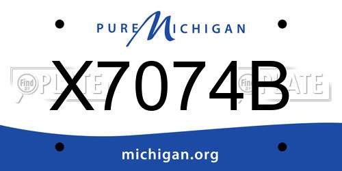 X7074B Michigan License Plate