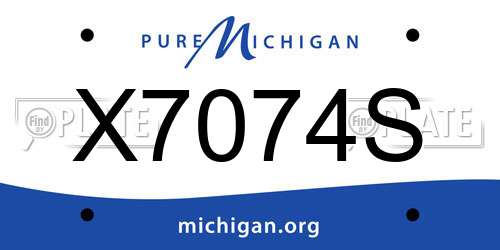 X7074S Michigan License Plate