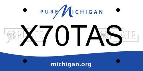 X70TAS Michigan License Plate