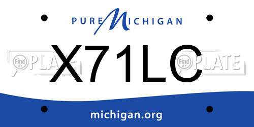 X71LC Michigan License Plate