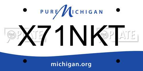 X71NKT Michigan License Plate