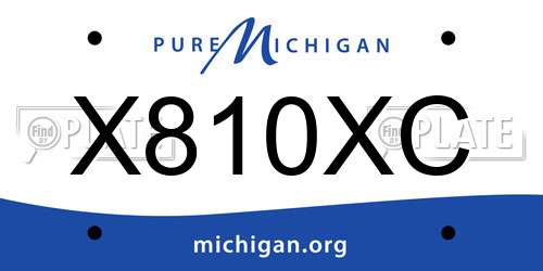 X810XC Michigan License Plate