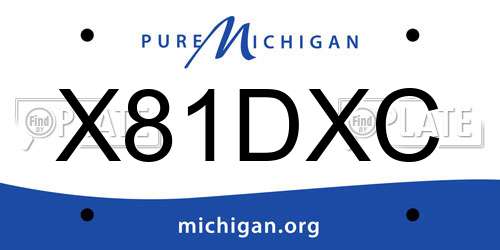 X81DXC Michigan License Plate