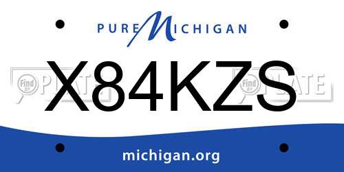 X84KZS Michigan License Plate