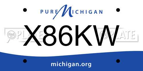 X86KW Michigan License Plate