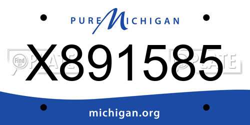 X891585 Michigan License Plate