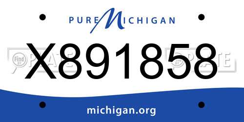 X891858 Michigan License Plate