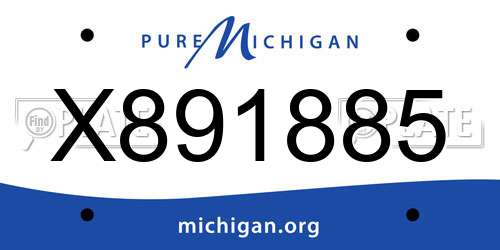 X891885 Michigan License Plate