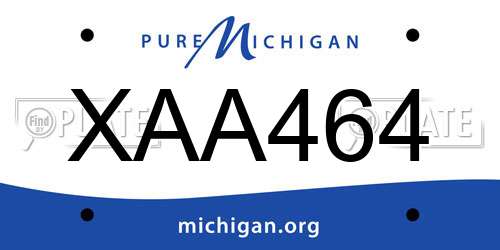 XAA464 Michigan License Plate
