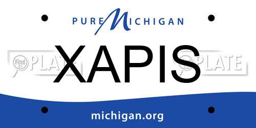 XAPIS Michigan License Plate