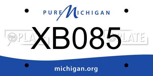 XB085 Michigan License Plate