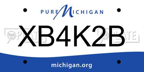 XB4K2B Michigan License Plate