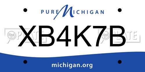 XB4K7B Michigan License Plate
