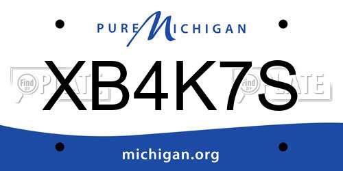 XB4K7S Michigan License Plate