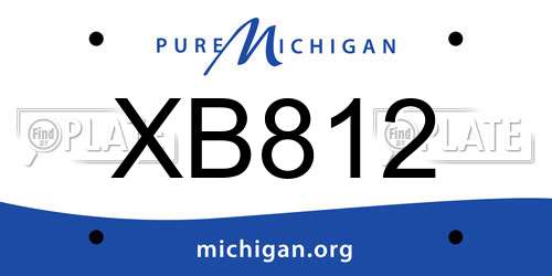 XB812 Michigan License Plate