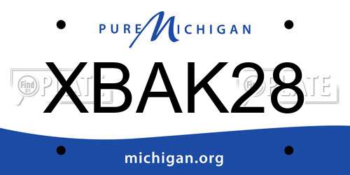 XBAK28 Michigan License Plate