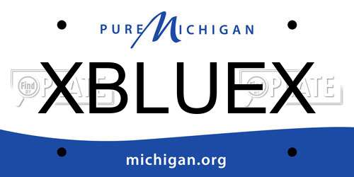 XBLUEX Michigan License Plate