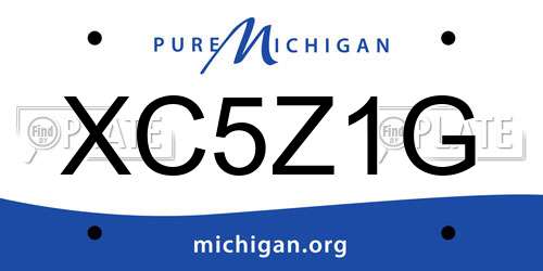 XC5Z1G Michigan License Plate