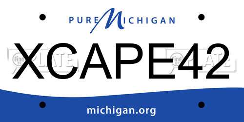XCAPE42 Michigan License Plate