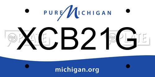 XCB21G Michigan License Plate