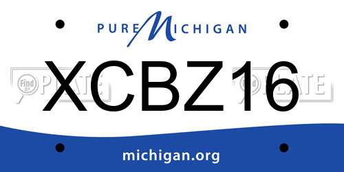 XCBZ16 Michigan License Plate