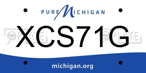 XCS71G Michigan License Plate
