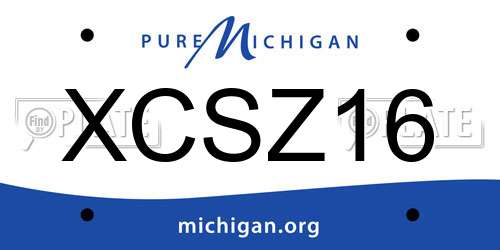 XCSZ16 Michigan License Plate