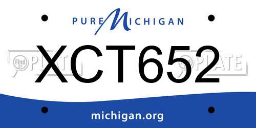 XCT652 Michigan License Plate